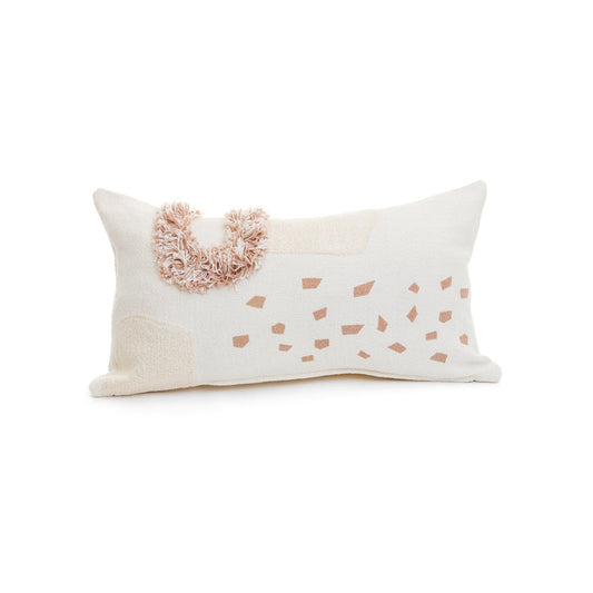 Pillow Blair Cotton Print Embroidered Dusty Pink 12x22