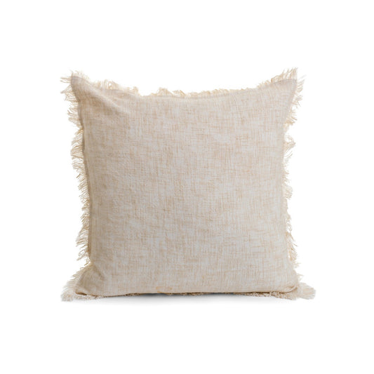 Milan Pillow Linen Cotton with Fringe Ecru 24x24