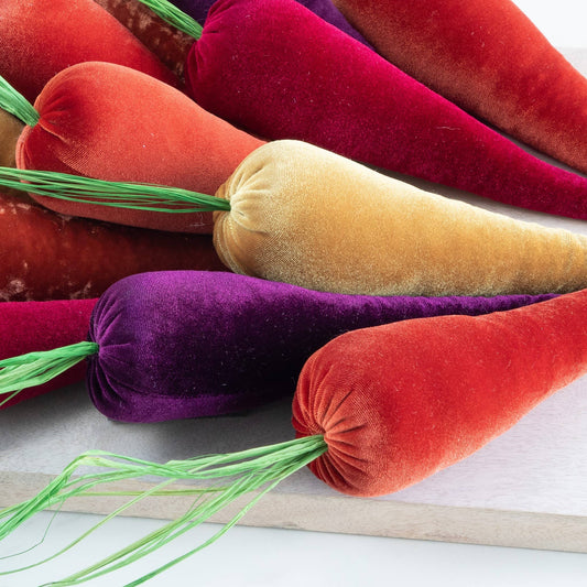 Handmade Velvet Carrots: Gold