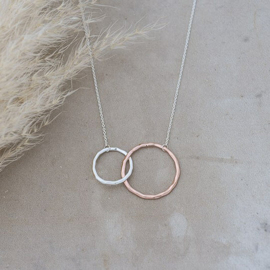 Glee Necklace Sister Silver and Rose Gold