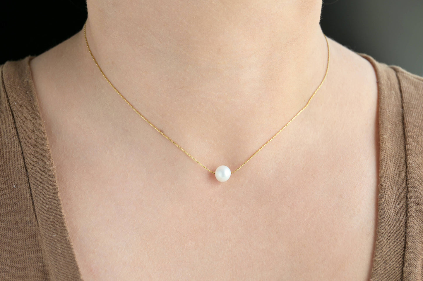 Blueyejewelry Waterproof Necklace Gold Pearl Chains