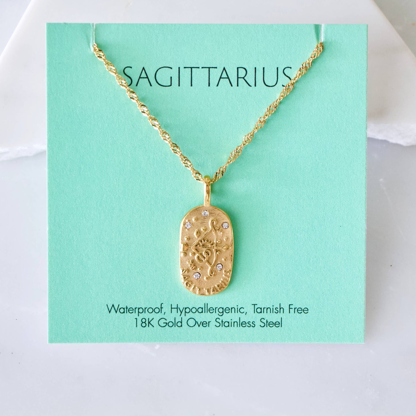 Mesa Blue Waterproof Necklace Zodiac Sign Tarnish Free: VIRGO