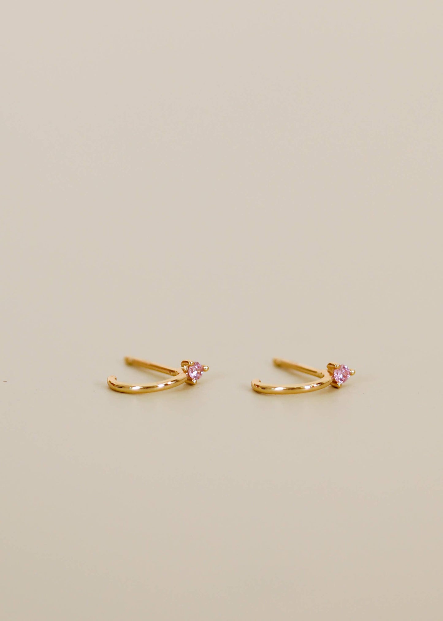JK Open Mini Hoop Earring - Pink