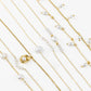 Blueyejewelry Waterproof Necklace Gold Pearl Chains