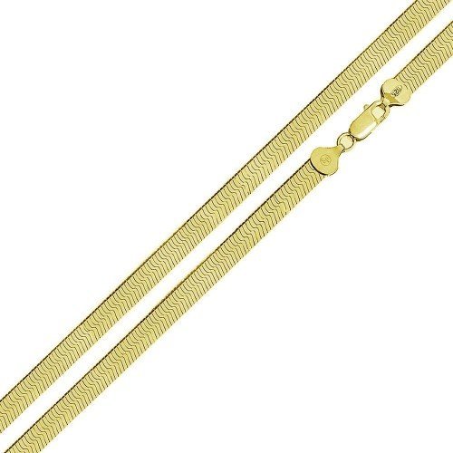 HOJ Gold Vermeil Herringbone Necklace 3.5mm Thick