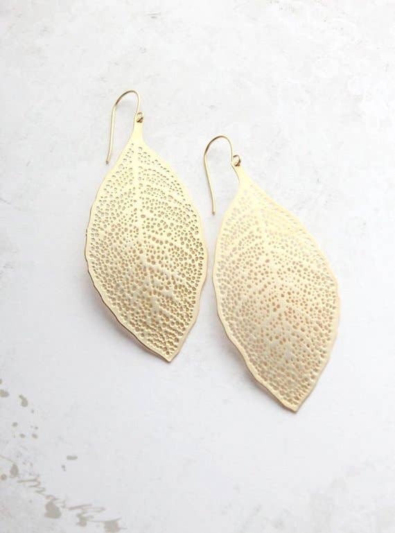 APPE Big Gold Leaf Earrings: Gold