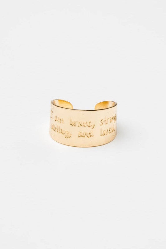 Brenda Grands Waterproof Ring Brave Strong Worthy