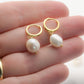 Blueyejewelry Earrings Gold Vermeil Pearl Hoops