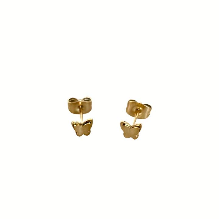 Nikki Smith Waterproof Alexa Butterfly Studs Gold