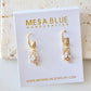 Mesa Blue CZ Leaf Huggie Earrings