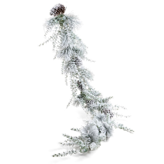 Garland Snowy Pine PLST White