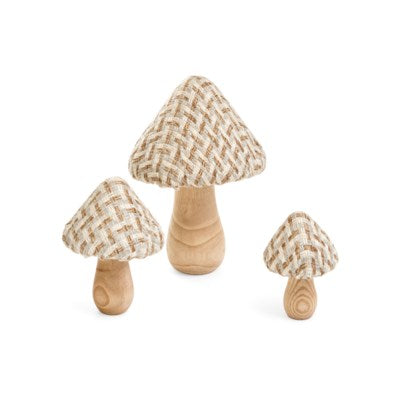 Deco Mushroom Foam/Wood/Poly Ecru/Beige