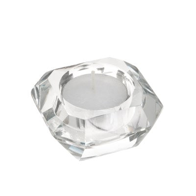 Crystal Tealight Holder Square Clear 2x2