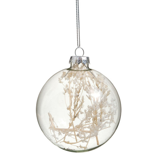 Ornament Dry Wild Flowers inside 3x3 Glass Ball