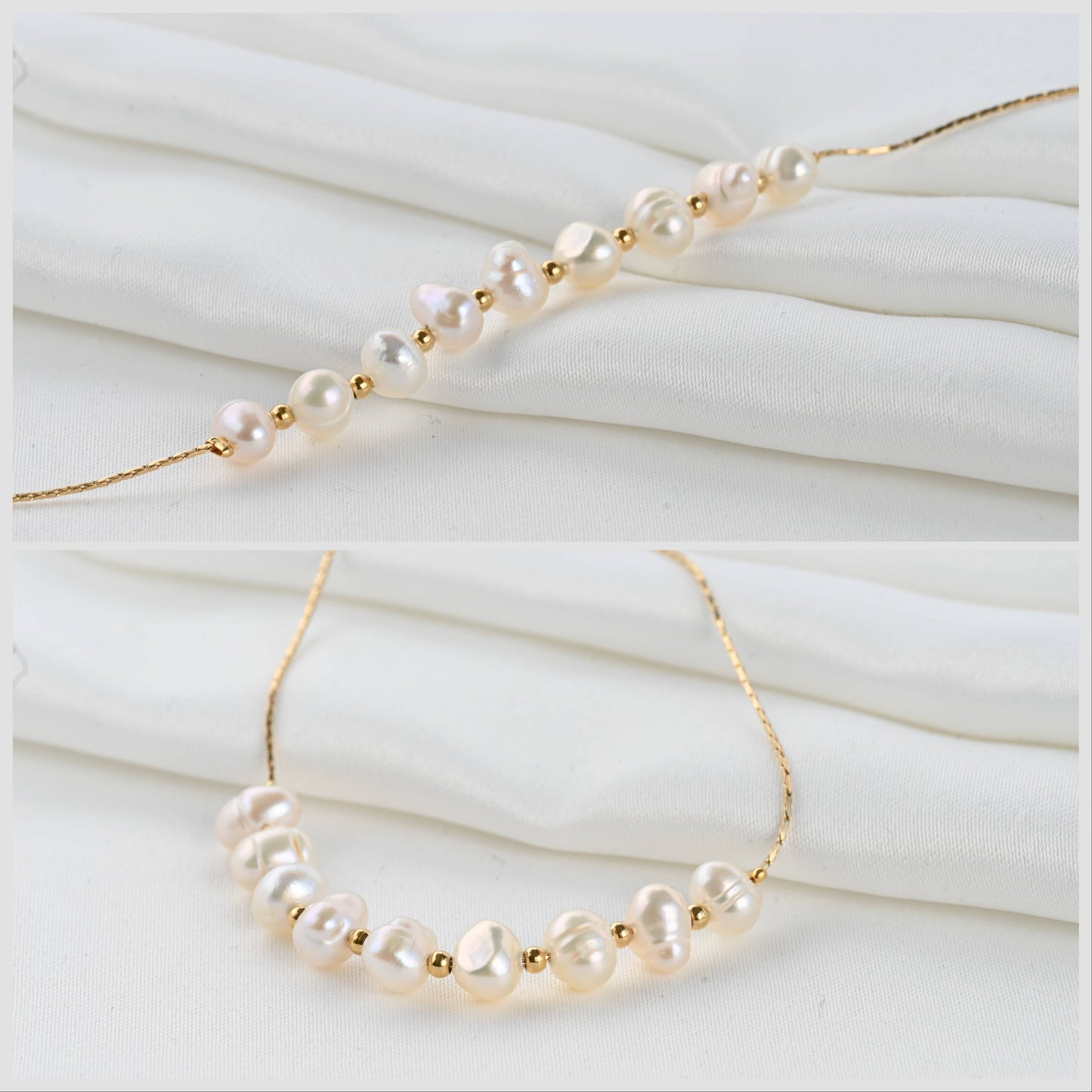 Blueyejewelry Bracelet Dainty Pearl Gold Chain