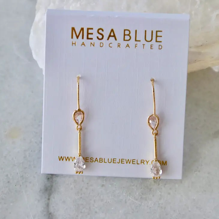 Mesa Blue Cubic Zirconia Drop Earrings