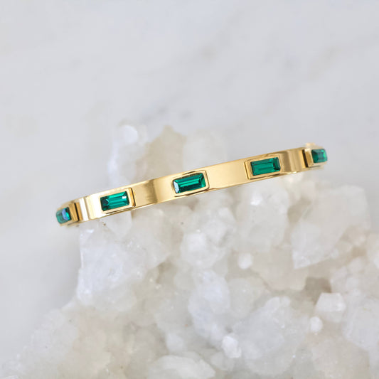 Mesa Blue Waterproof Bracelet Emerald Zircon Bangle