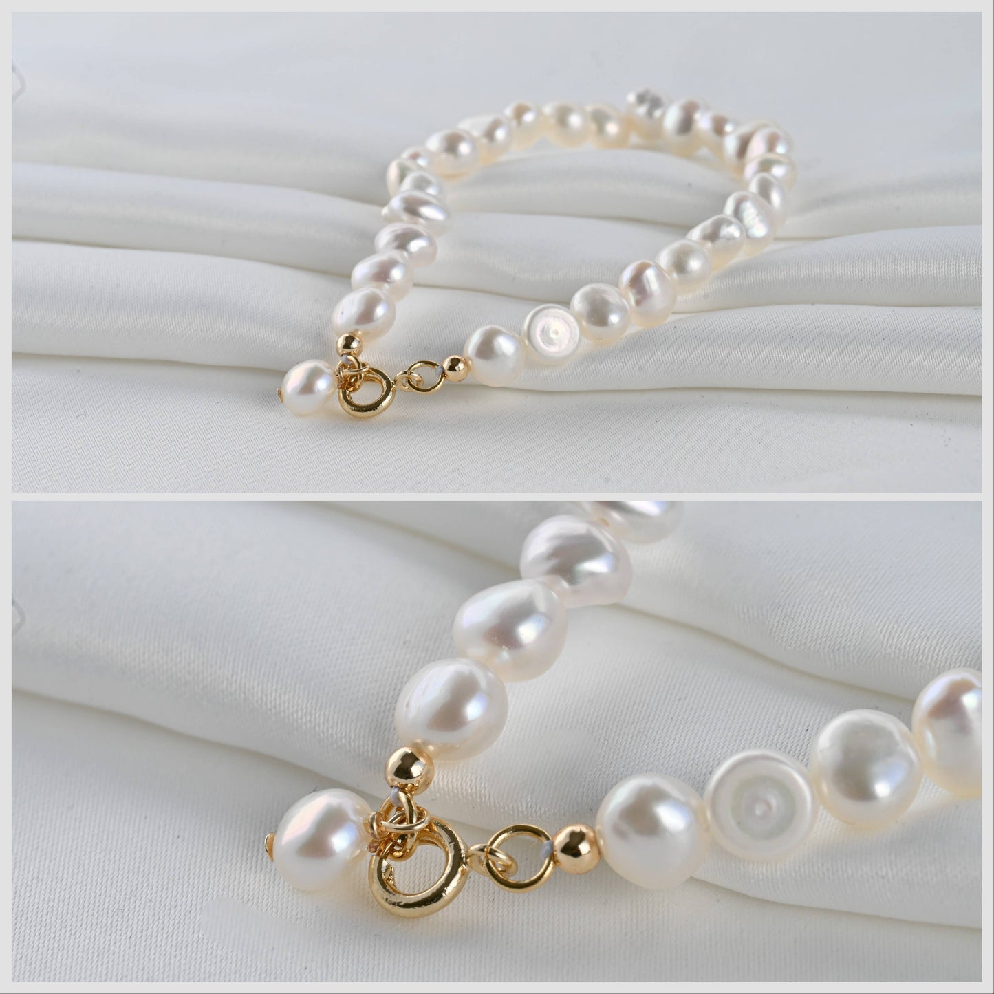 Blueyejewelry Bracelet Dainty Pearl Gold Chain