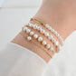 Blueyejewelry Bracelet Dainty Pearl Gold Chain