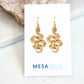 Mesa Blue Brass Lotus, Snake Earrings