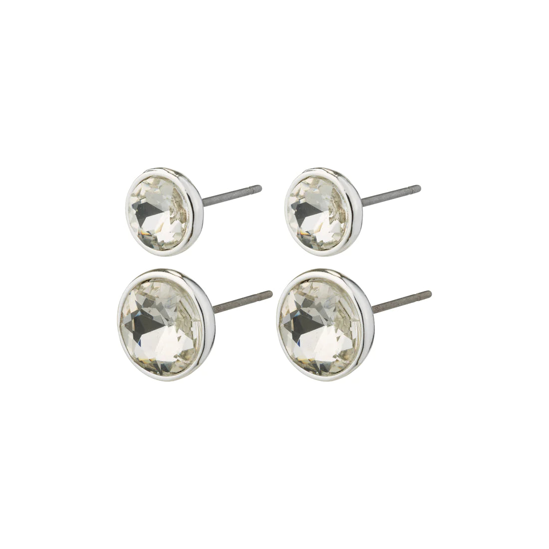 PE Callie Recycled Crystal 2in1 Studs Silver