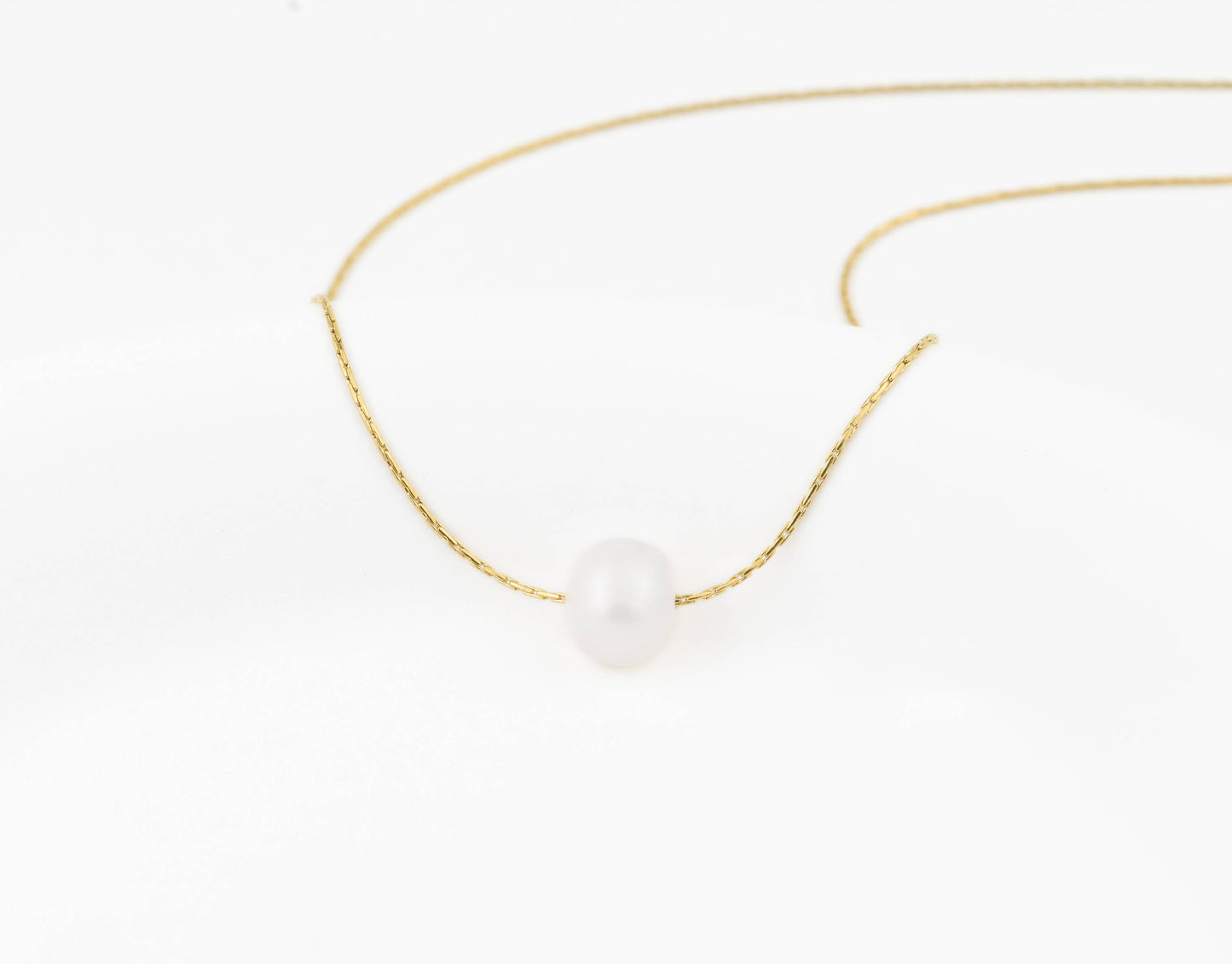 Blueyejewelry Waterproof Necklace Gold Pearl Chains