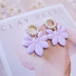 Clay Petal The Audrey - Lavender Pearl Flower Clay Earrings