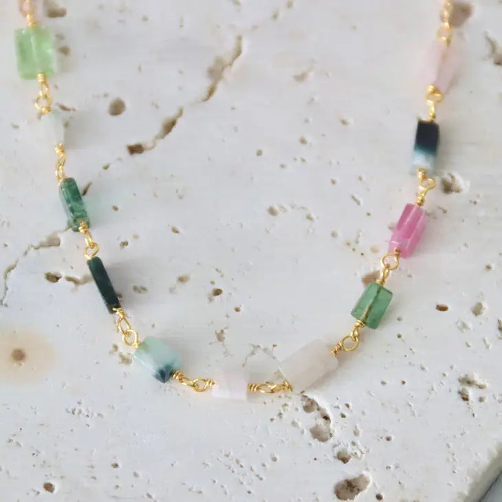 Mesa Blue Tourmaline Chip Necklace