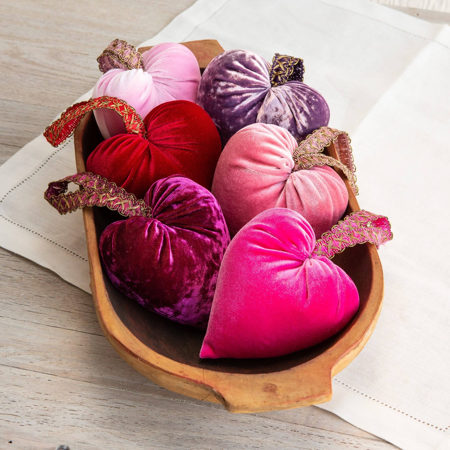 Handmade Velvet Hearts: Pink