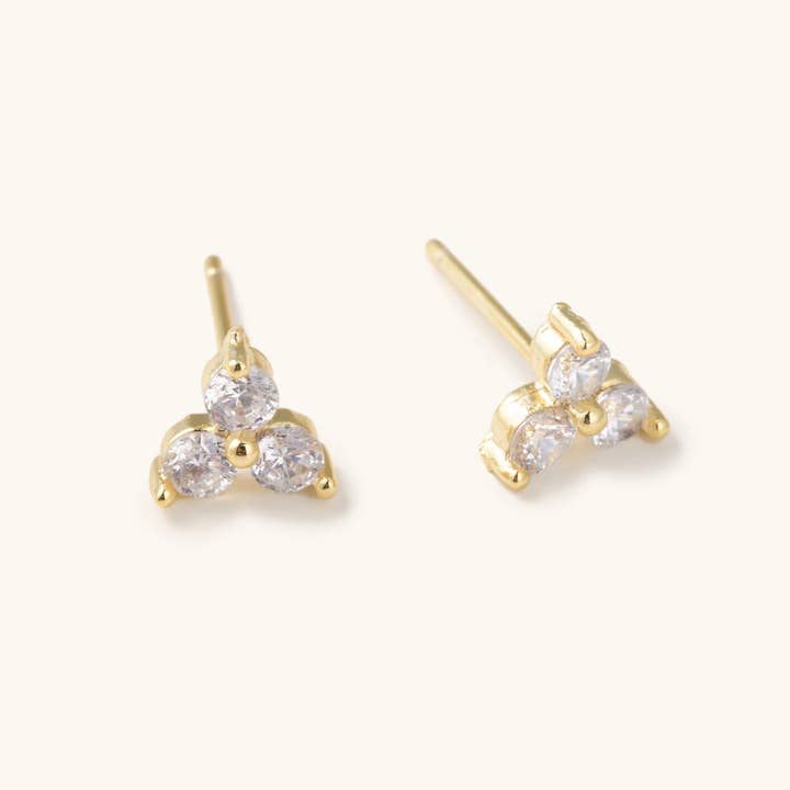 Nikki Smith Waterproof Bryn Crystal Studs Gold