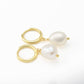 Blueyejewelry Earrings Gold Vermeil Pearl Hoops