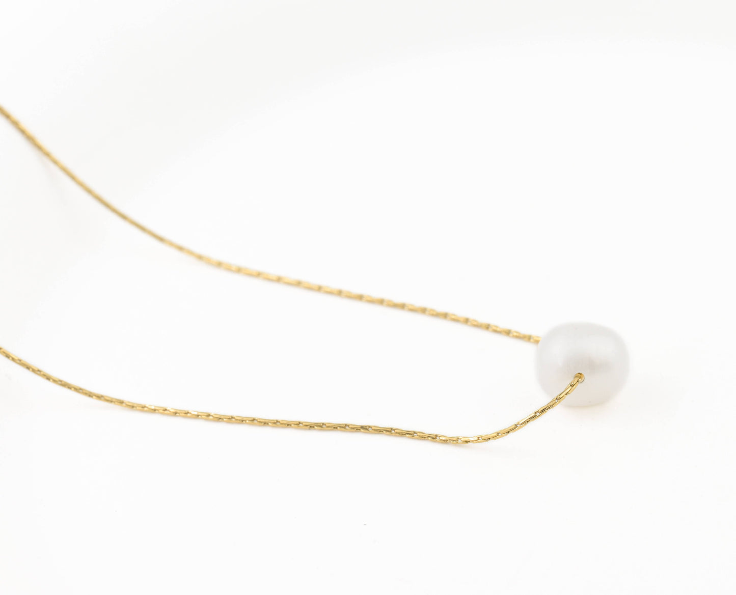 Blueyejewelry Waterproof Necklace Gold Pearl Chains