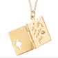 HoopLa Style Waterproof Necklace Gold We are all made of stars- Celestial Locket Engraved