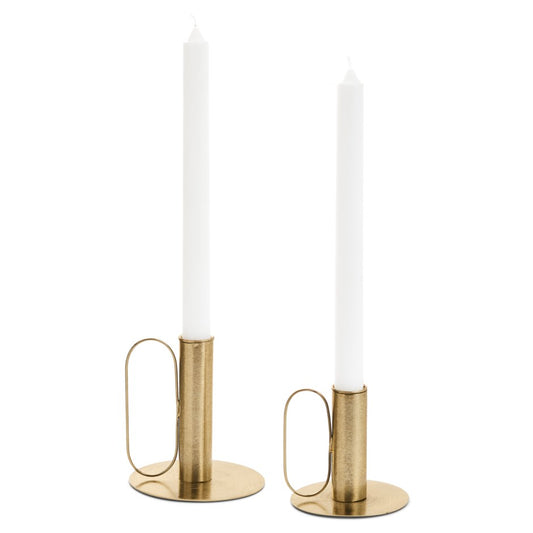 Candle Holder Large With Brass Handle