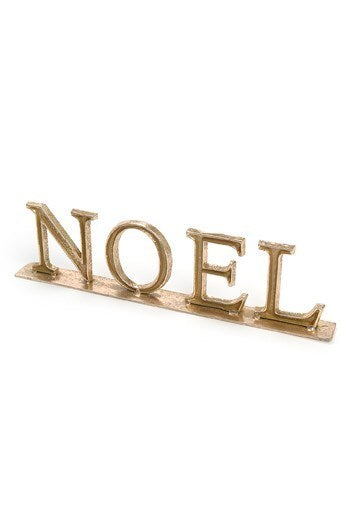 Christmas Decor Iron Gold Sign Noel