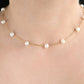 Blueyejewelry Waterproof Necklace Gold Pearl Chains