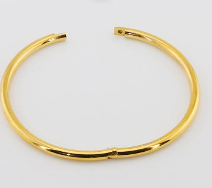 HoopLa Style Waterproof Bangle Gold on Stainless Steel The Classic- Tube Hinged