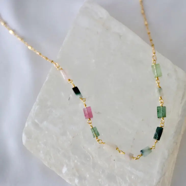 Mesa Blue Tourmaline Chip Necklace