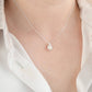 Blueyejewelry Necklace Dainty Sterling Silver Pearl Pendant