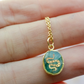 HoopLa Style Waterproof Necklace Gold Gemstone Pendant Hand Painted- Aquamarine Snake