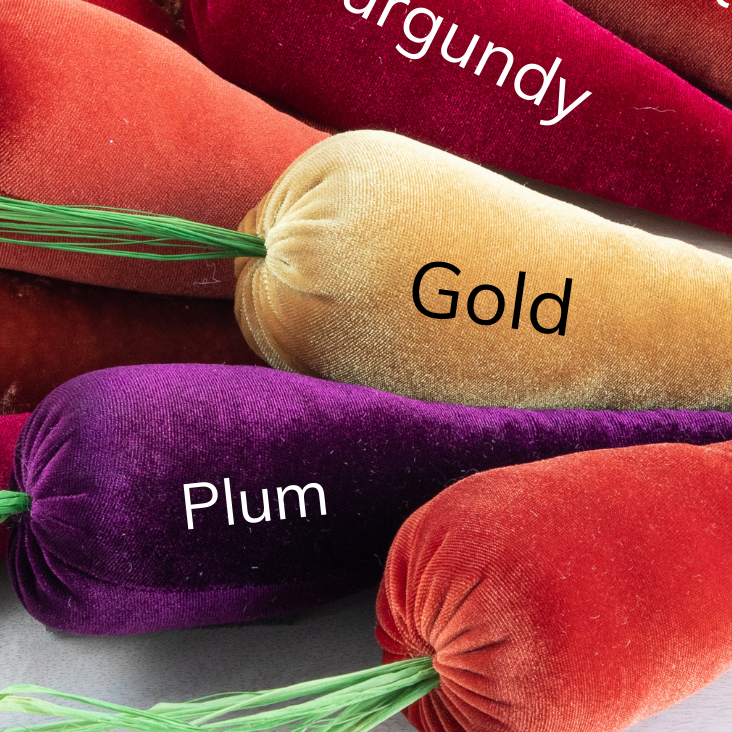 Handmade Velvet Carrots: Luxe Burnt Orange