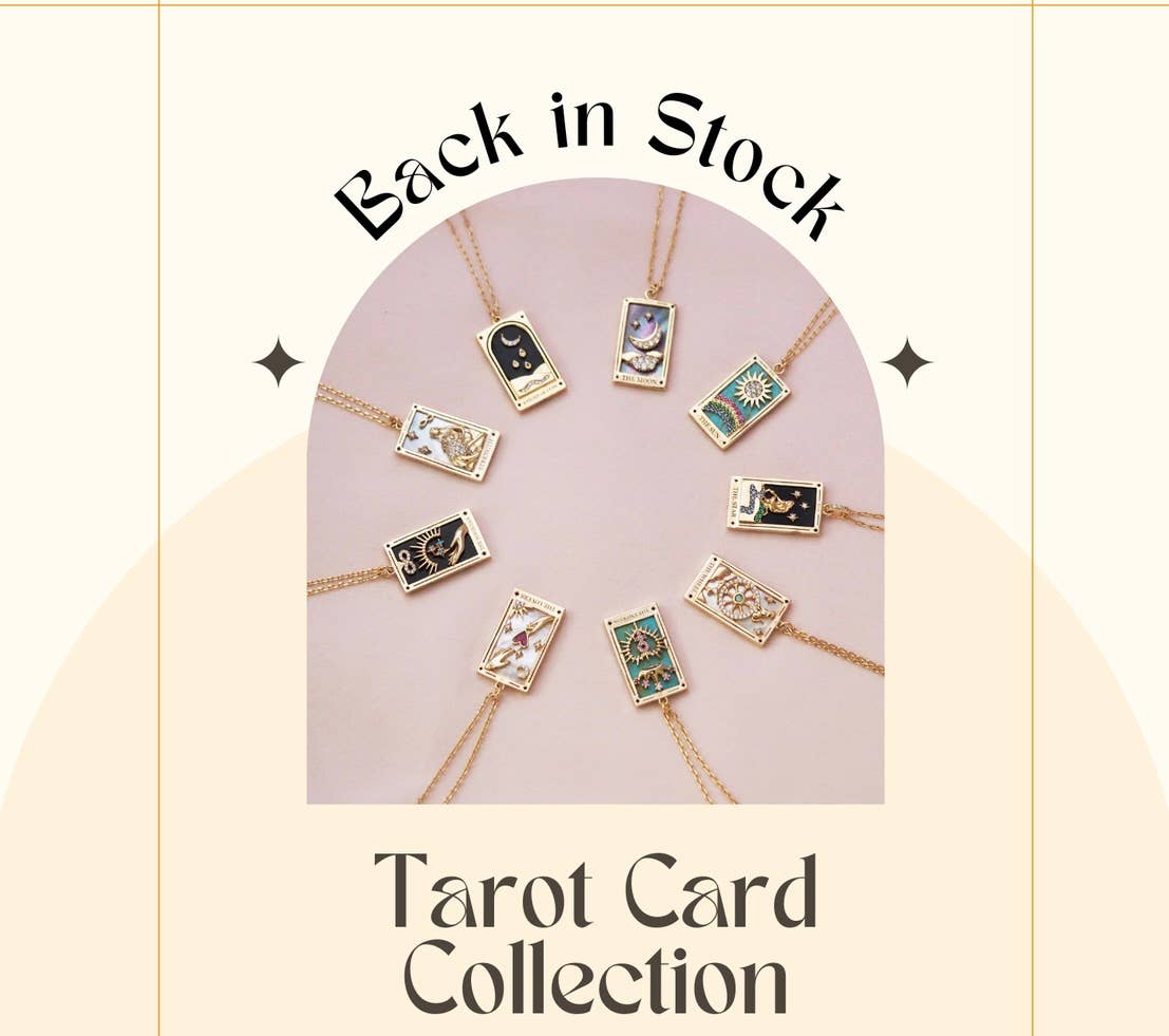 HoopLa Style Necklace Gold Tarot Card Sun