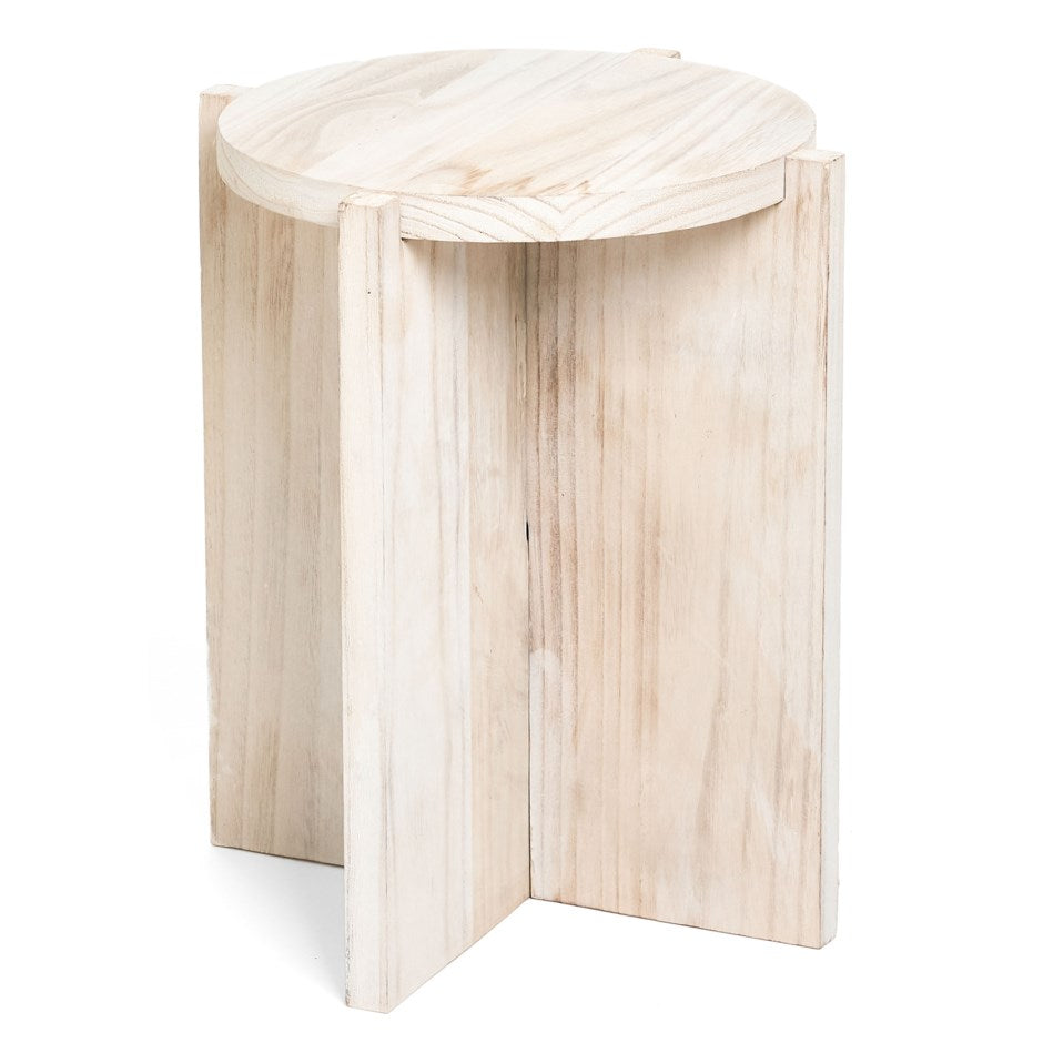 Side Table Wood White Wash