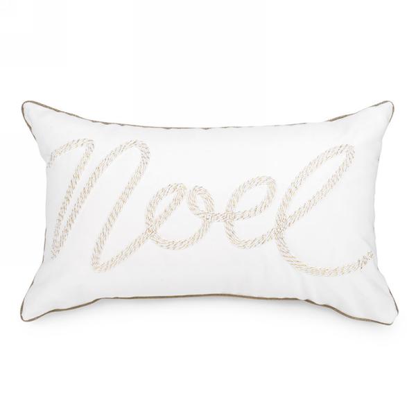 Pillow White Rectangular NOEL 12x20