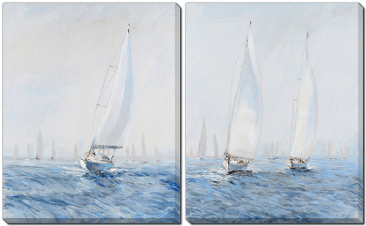 Art: Sailing Upwind SET of 2 16x20"