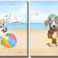 Art: Summer Paws SET of 2 16x16