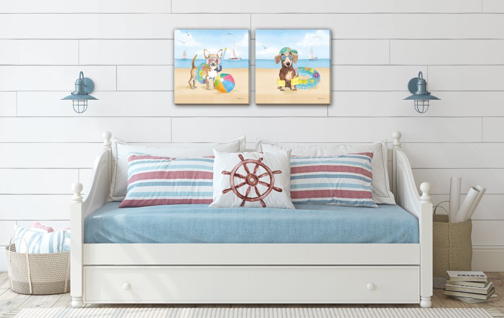 Art: Summer Paws SET of 2 16x16