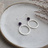 Wild Abandon Earrings Halo Silver Amethyst