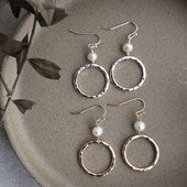 Wild Abandon Earrings Halo Gold White Pearl