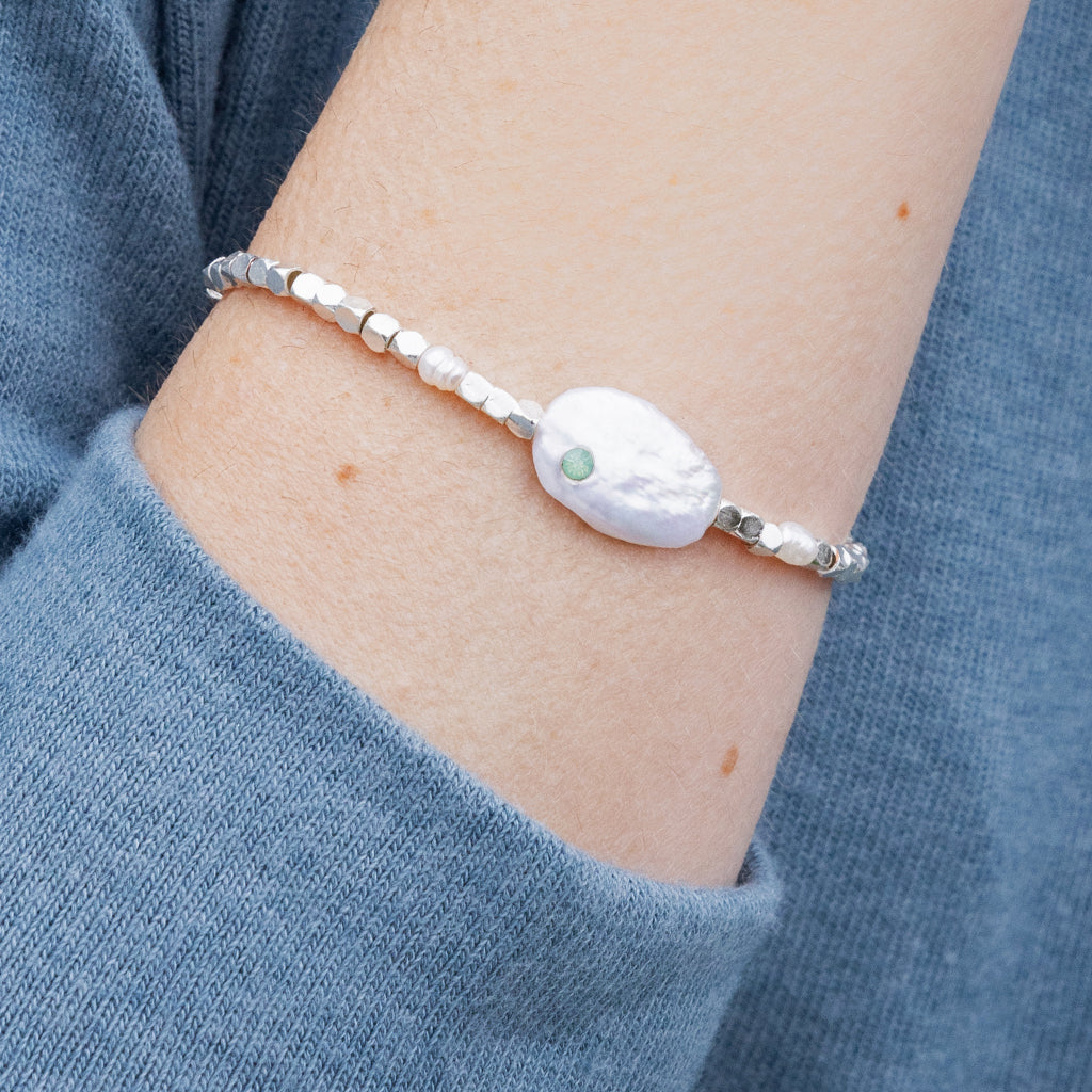 Scout Bracelet Pearl Affirmation Silver